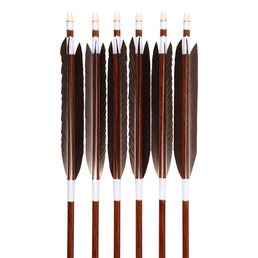 ハヤブサカーボン B級品 黒手羽 80-25 6本組 【D-1886】 矢 弓道 隼