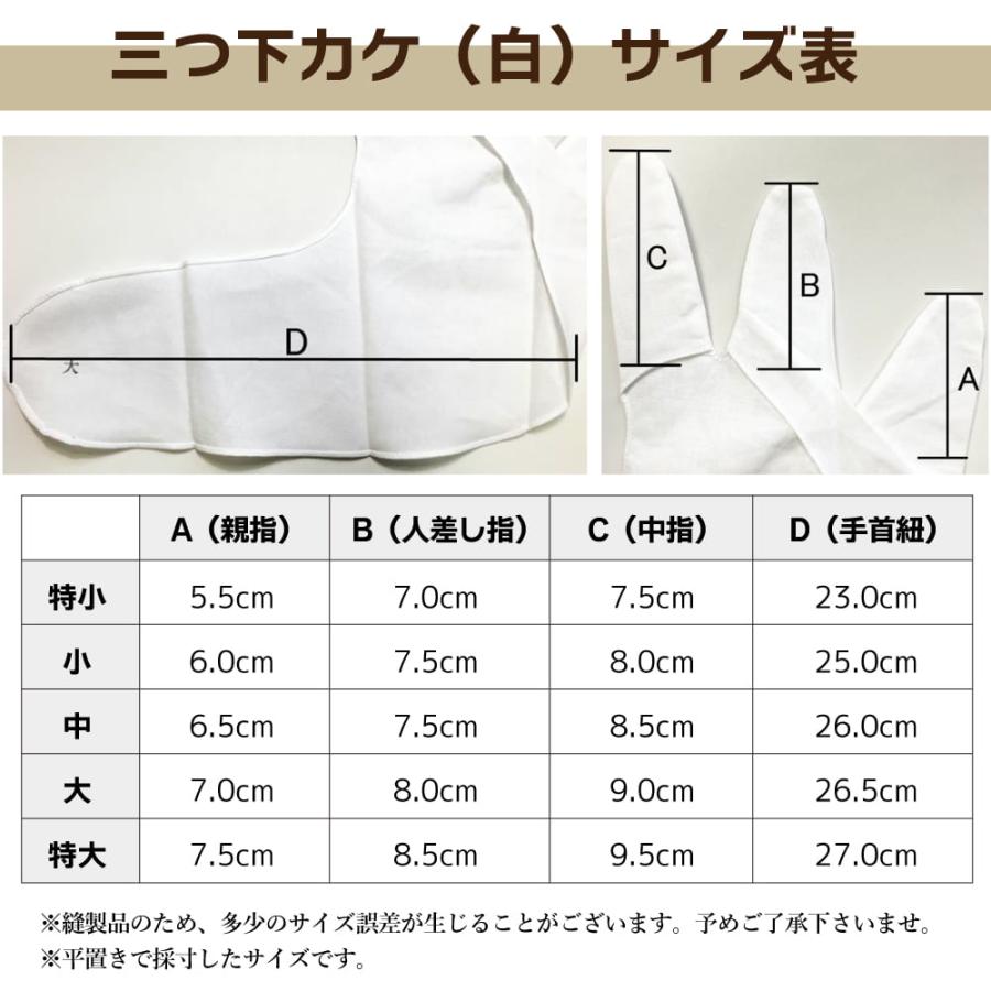 三つ下カケ 白  ゆがけ下 三つ指 下掛け 下かけ ホワイト したかけ 弓道 弓具 弓道用品 【J-020】【ネコポス対象】 | ブランド登録なし | 01