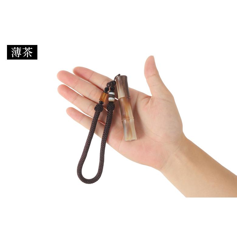 牛角製竹節風粉入れ ギリ粉 ぎり粉 入れ 持ち運び 牛の角 天然素材