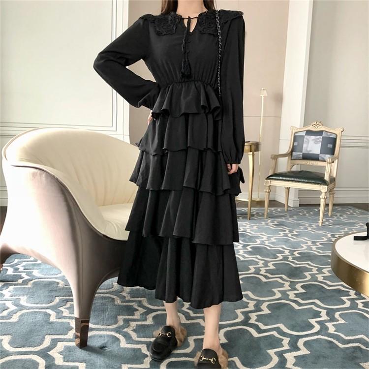 白 ワンピース レディース 黒ワンピース フリル レース きれいめ ロング ミモレ丈ワンピース コーデ ワンピ 19 春 オシャレ 30代 40代 Ski544 Sami 通販 Yahoo ショッピング