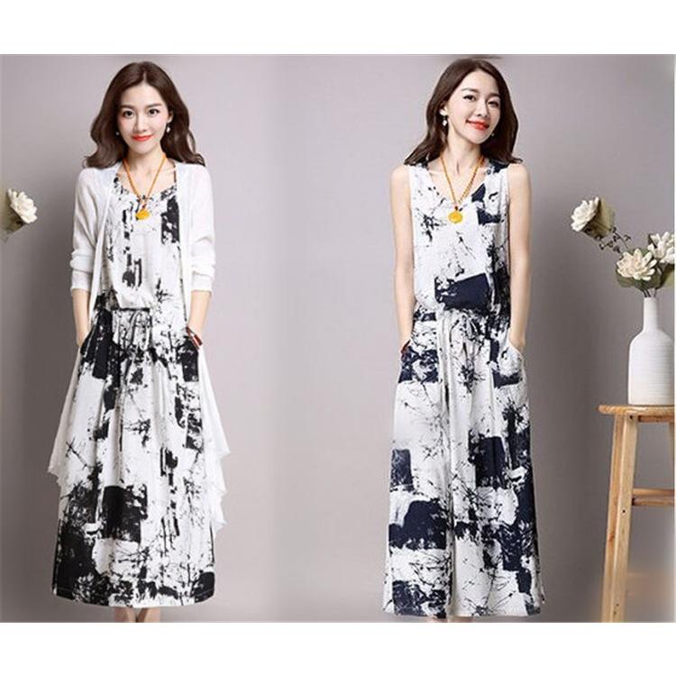 ワンピース レディース セットアップ リンネル 秋 2点セット マキシワンピース 羽織 ロング 墨絵 オシャレ リゾート 上品 M 5xl Sop039 Sami 通販 Yahoo ショッピング