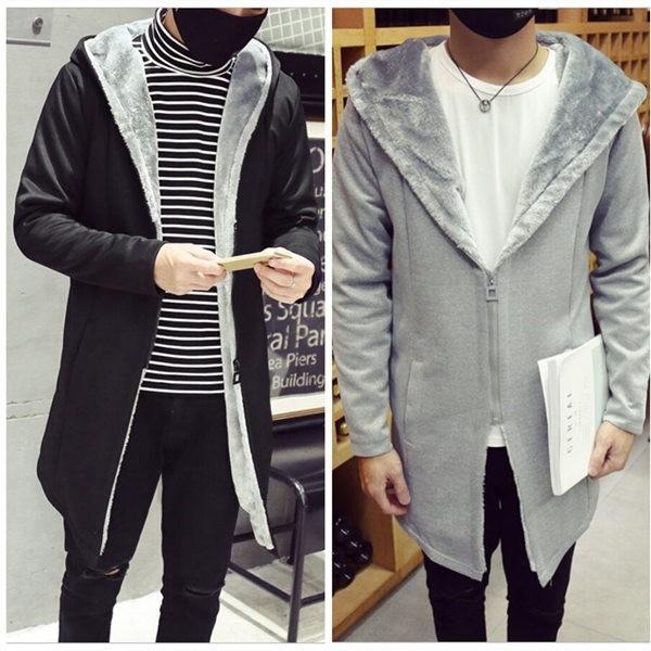 メンズ コート メンズパーカー トレンチコート ジャケット 厚手 ロング丈 体型カバー 韓国風 ラッピング不可