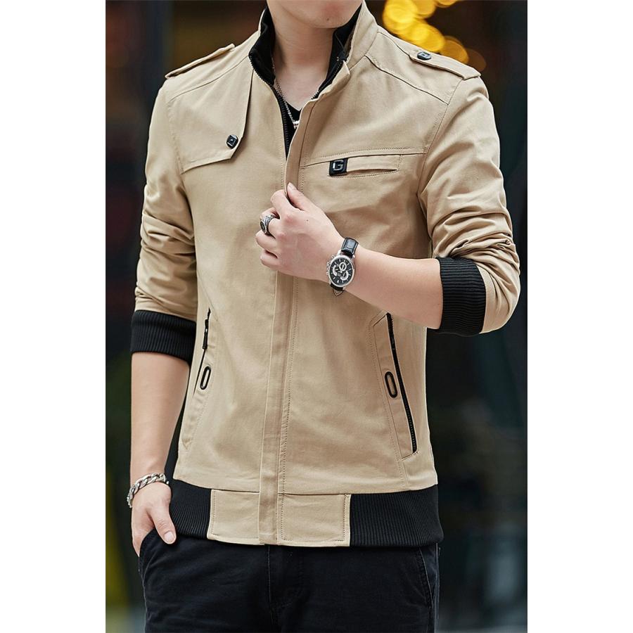 メンズジャケット 19新作 メンズ アウター メンズファション 格好いい ジップアップ 春服 スタンドカラージャケット アウター 4色 M 4xl Spksw0147 Sami 通販 Yahoo ショッピング
