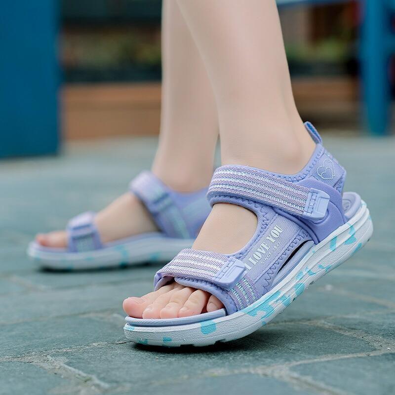 子供サンダル 靴 サンダル 女の子 キッズ スポーツサンダル 調整可能 マジックテープ 夏 おしゃれ ジュニア 小学生 幼稚園 水遊び アクアシューズ 歩きやすい#gf |  | 03