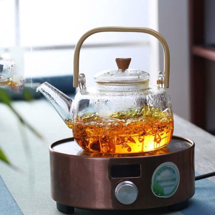 やかん 直火用 ティーポット 耐熱ガラスポット やかん 茶こし付き ガラスポット 急須 耐熱ガラス 直火対応 ガラスケトル ケトル 竹製ハンドル ジャ |  | 01