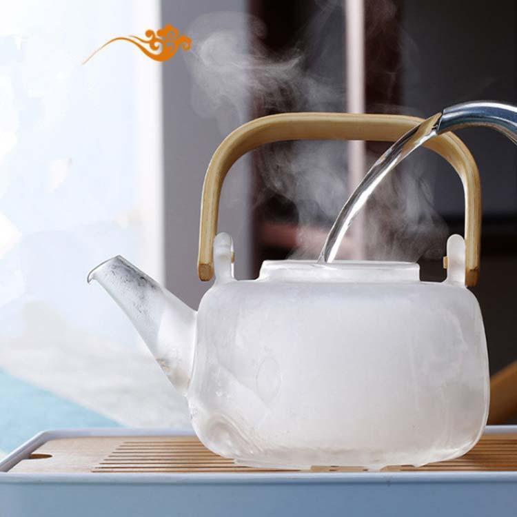 やかん 直火用 ティーポット 耐熱ガラスポット やかん 茶こし付き ガラスポット 急須 耐熱ガラス 直火対応 ガラスケトル ケトル 竹製ハンドル ジャ |  | 03