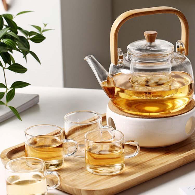 やかん 直火用 ティーポット 耐熱ガラスポット やかん 茶こし付き ガラスポット 急須 耐熱ガラス 直火対応 ガラスケトル ケトル 竹製ハンドル ジャ |  | 04