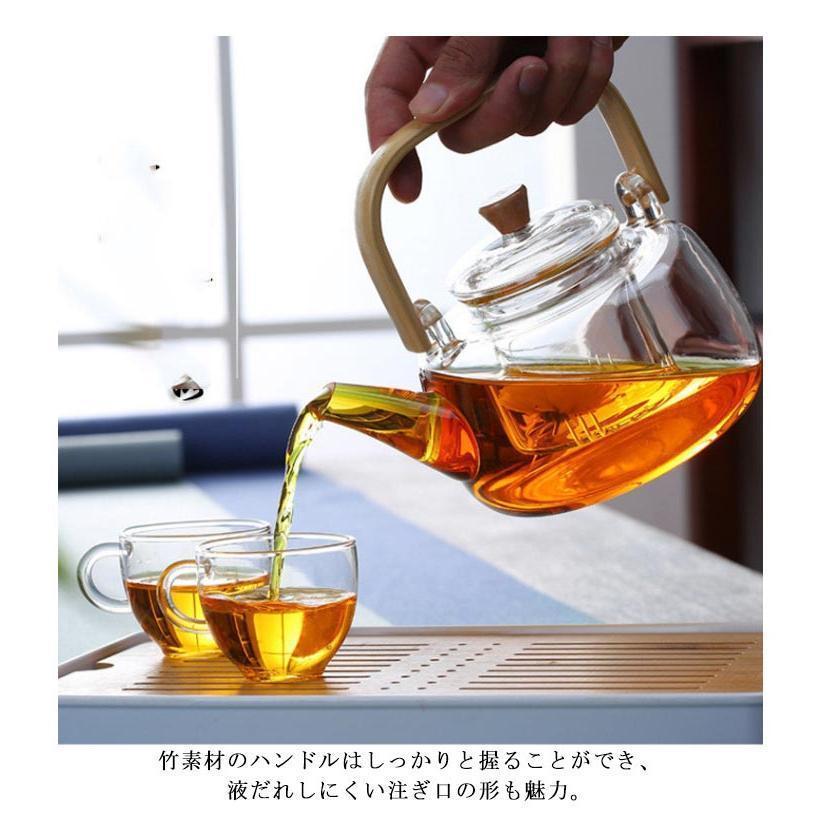 やかん 直火用 ティーポット 耐熱ガラスポット やかん 茶こし付き ガラスポット 急須 耐熱ガラス 直火対応 ガラスケトル ケトル 竹製ハンドル ジャ |  | 09
