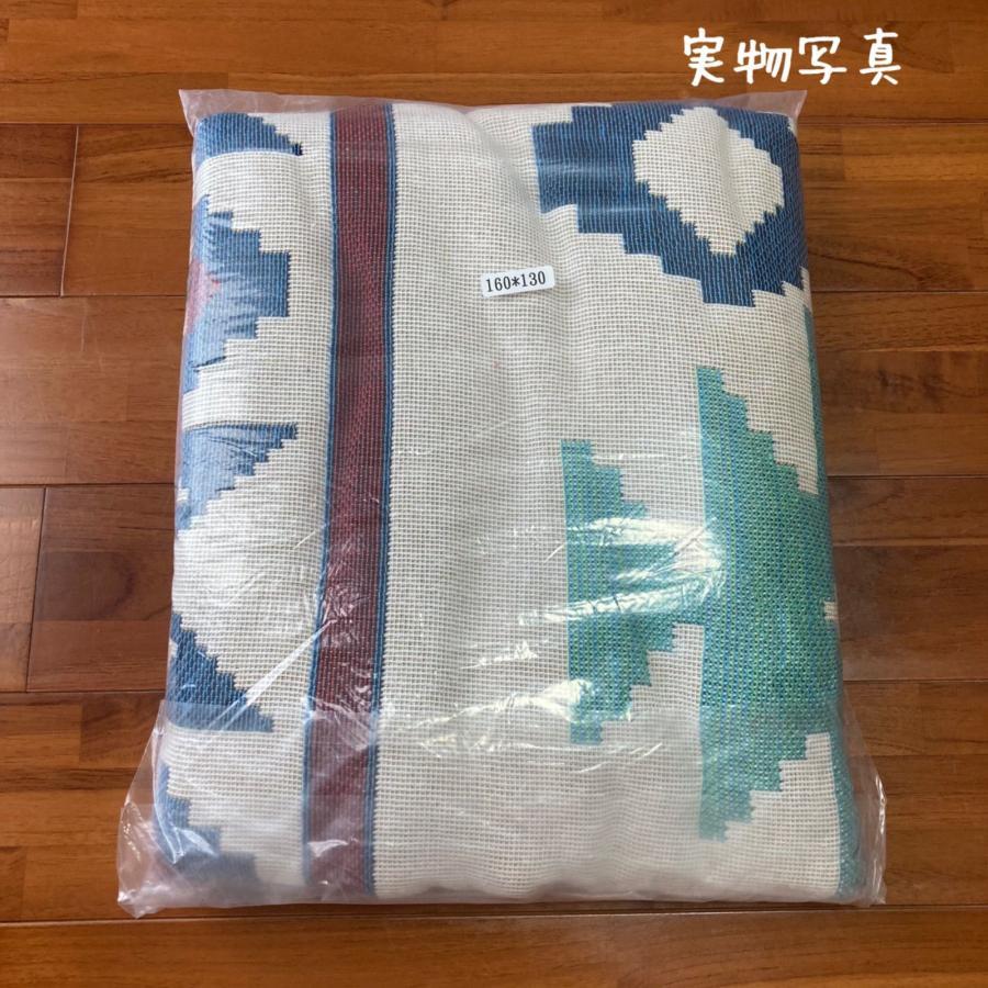 アウトドア キャンプ ラグマット ブランケット オルテガ柄 青キリム民族柄 130cm×160cm#p |  | 05
