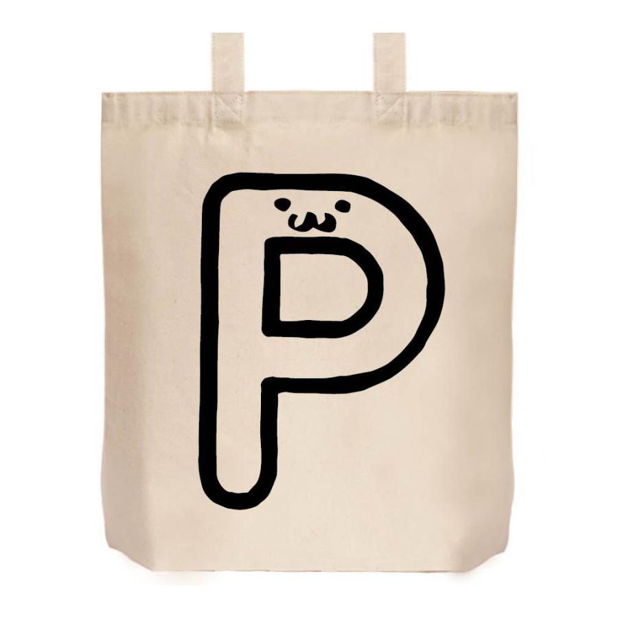 P ピー アルファベット 記号 文字 筆絵 イラスト トートバッグ Al016tb サモエスキー 通販 Yahoo ショッピング