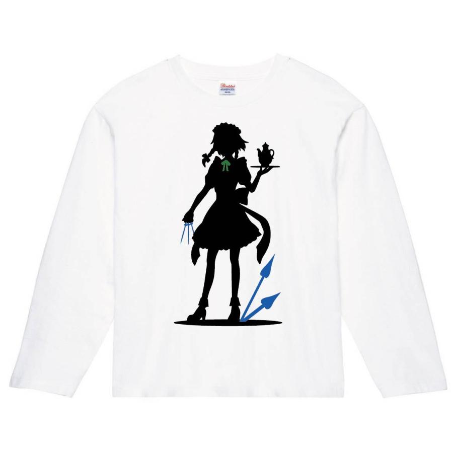 十六夜 咲夜 東方 シルエット 影絵 イラスト カラー 長袖tシャツ Fi003nt サモエスキー 通販 Yahoo ショッピング