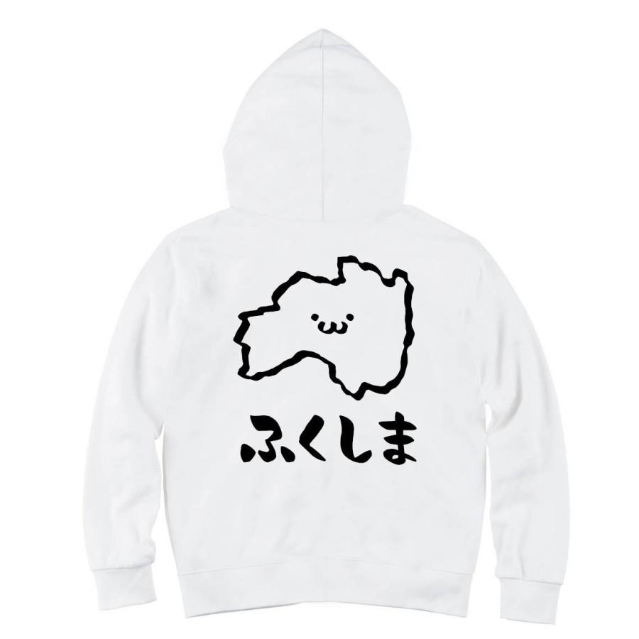 ふくしま 福島県 都道府県 地図 筆絵 イラスト ジップパーカー Jp007zp サモエスキー 通販 Yahoo ショッピング