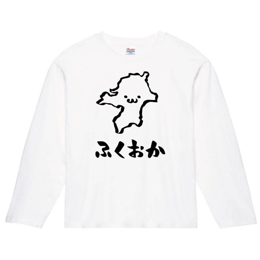 ふくおか 福岡県 都道府県 地図 筆絵 イラスト 長袖tシャツ Jp040nt サモエスキー 通販 Yahoo ショッピング