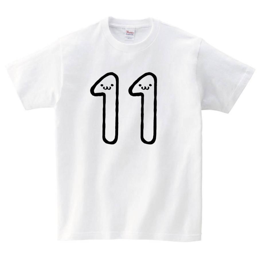 １１ じゅういち 十一 Eleven 数字 ナンバー 記号 文字 筆絵 イラスト 半袖tシャツ Nu011ht サモエスキー 通販 Yahoo ショッピング