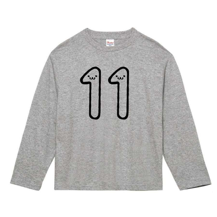 １１ じゅういち 十一 Eleven 数字 ナンバー 記号 文字 筆絵 イラスト 長袖tシャツ Nu011nt サモエスキー 通販 Yahoo ショッピング