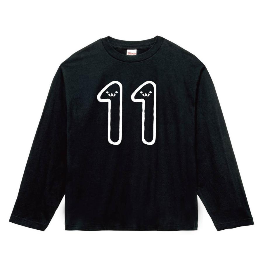 １１ じゅういち 十一 Eleven 数字 ナンバー 記号 文字 筆絵 イラスト 長袖tシャツ Nu011nt サモエスキー 通販 Yahoo ショッピング