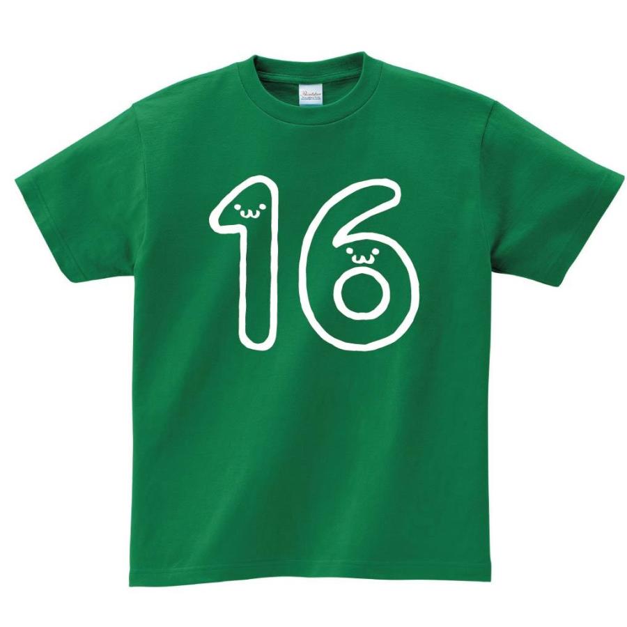 １６ じゅうろく 十六 Sixteen 数字 ナンバー 記号 文字 筆絵 イラスト 半袖tシャツ Nu016ht サモエスキー 通販 Yahoo ショッピング