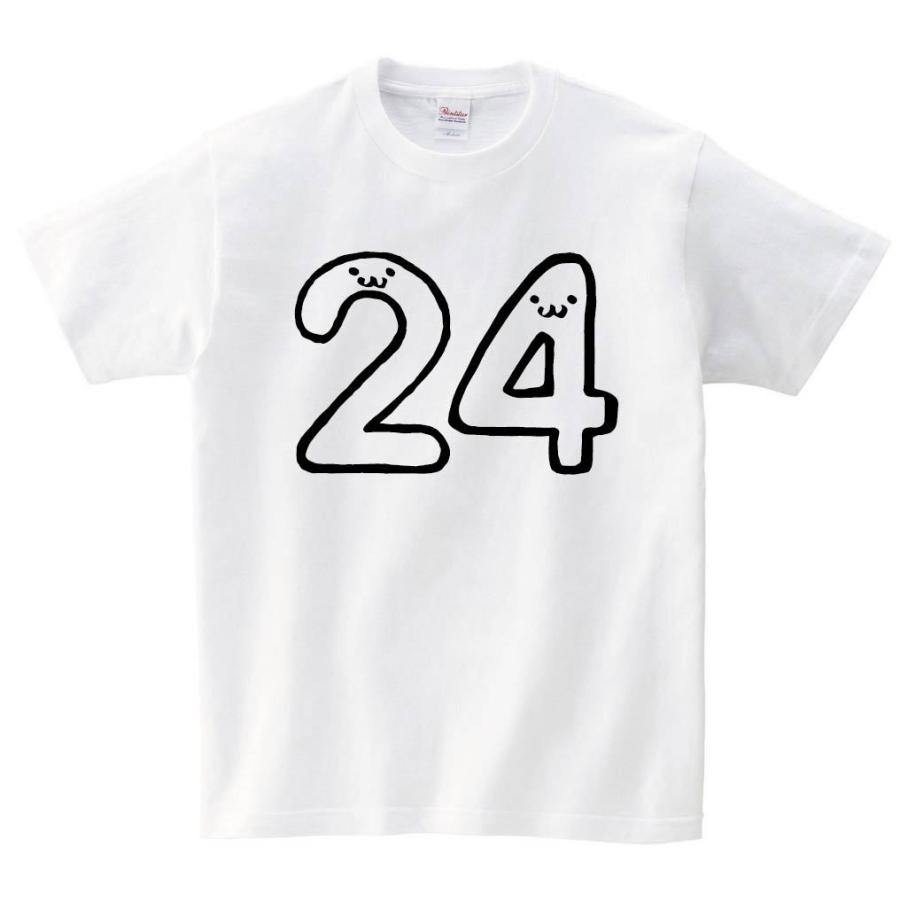 ２４ にじゅうよん 二十四 数字 ナンバー 記号 文字 筆絵 イラスト 半袖tシャツ Nu024ht サモエスキー 通販 Yahoo ショッピング