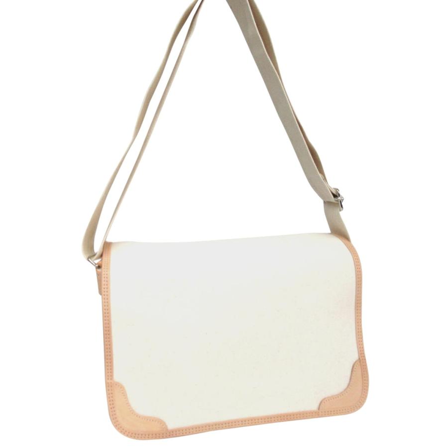 帆布 ショルダーバッグ 肩掛けカバン 斜め掛け 日本製 ナチュラル S