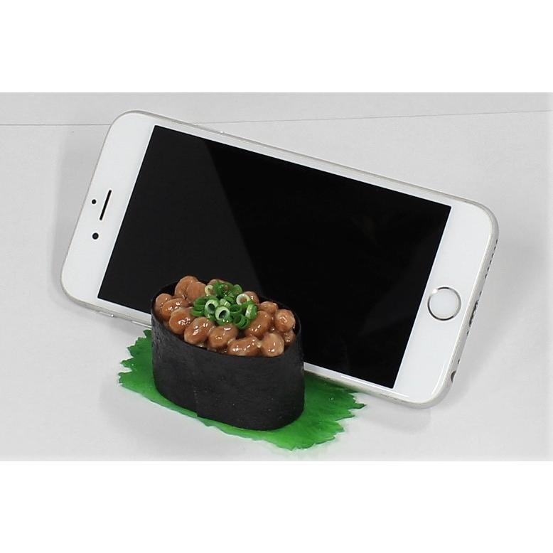 食品サンプル スマートフォンスタンド 寿司 軍艦 納豆 スマホ スタンド