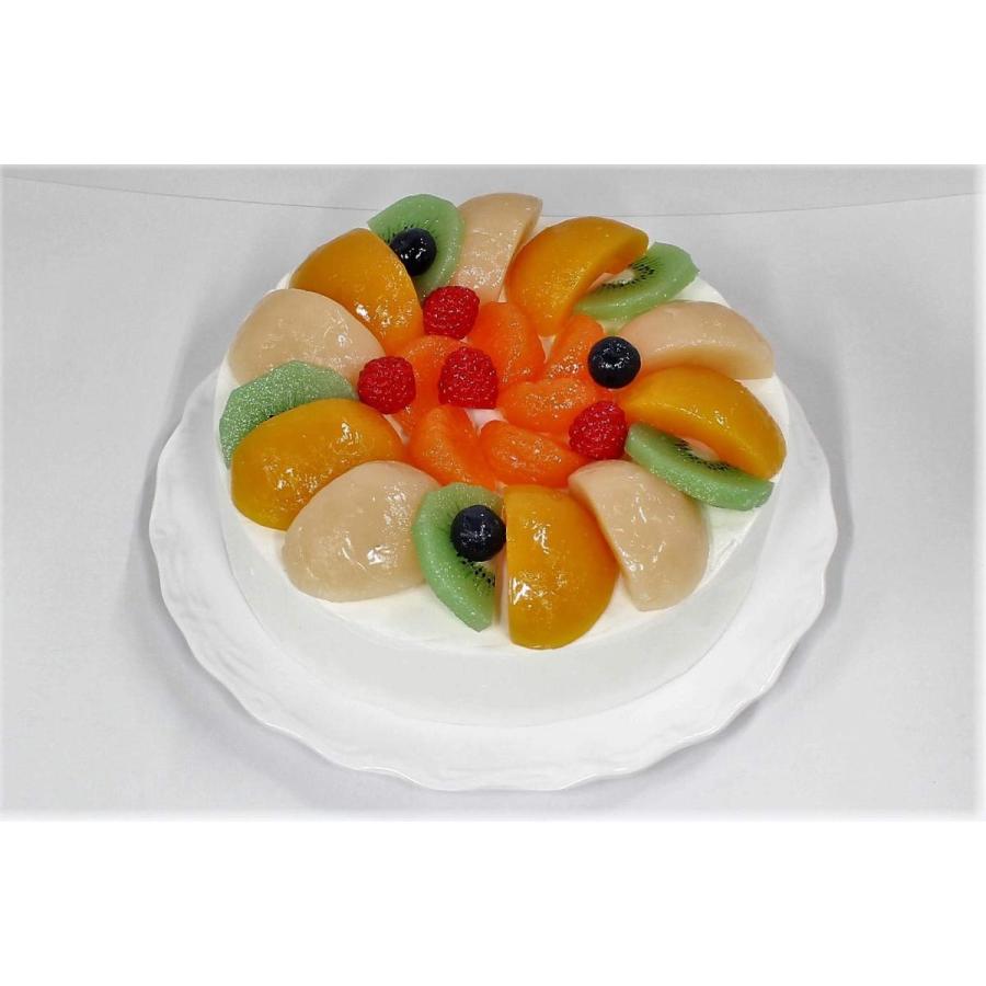 食品サンプル ケーキ (フルーツ) ハート型フルーツバースデーケーキ