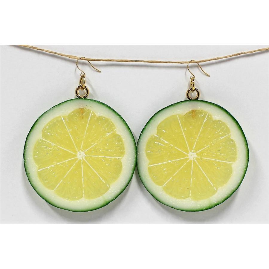 食品サンプル　ピアス(ゴールド）　ライム（輪切り） | 