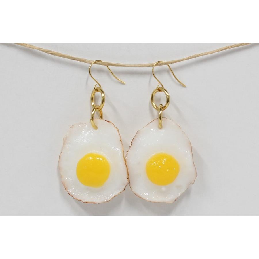 食品サンプル　ピアス(ゴールド）　目玉焼き | 