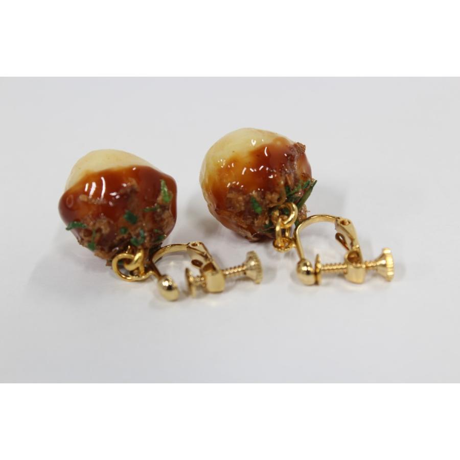 食品サンプル　イヤリング(ゴールド）　ミニたこ焼き |  | 01