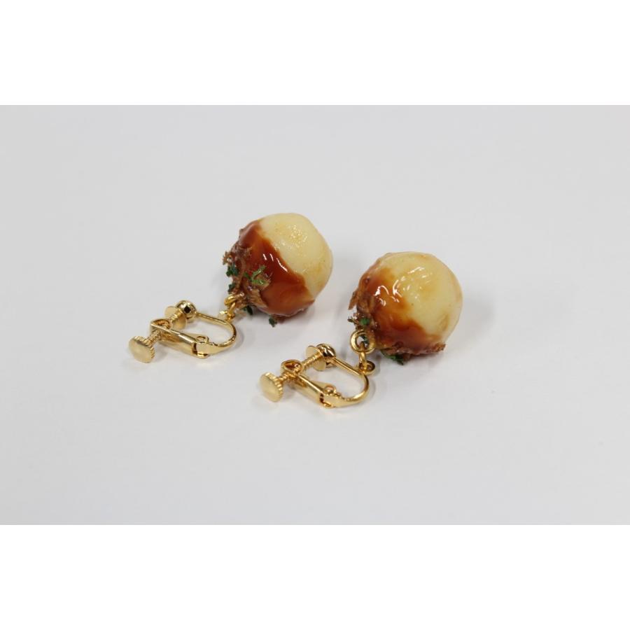 食品サンプル　イヤリング(ゴールド）　ミニたこ焼き |  | 02