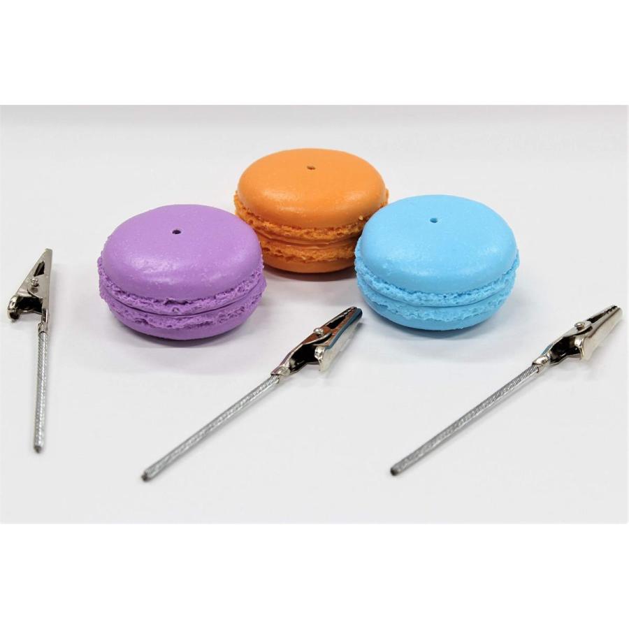 マカロンのメモクリップ　3色セット（パープル・オレンジ・ブルー）　食品サンプル　i-585 |  | 02