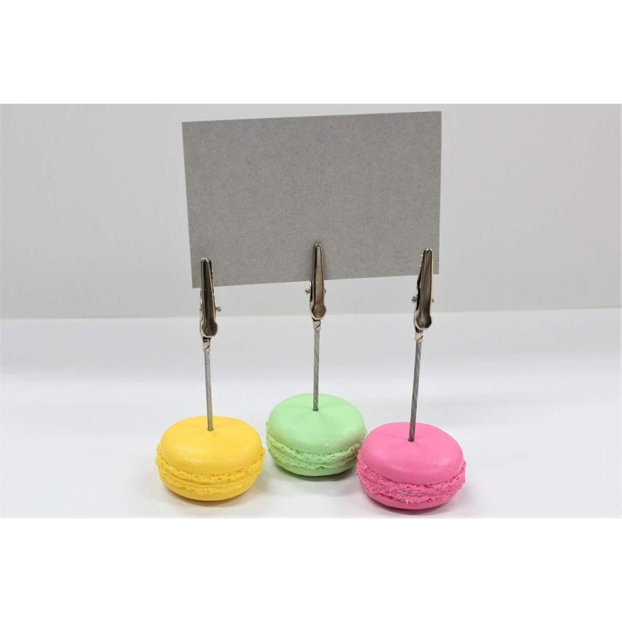 マカロンのメモクリップ　3色セット（イエロー・グリーン・ピンク）　食品サンプル　i-586 |  | 01