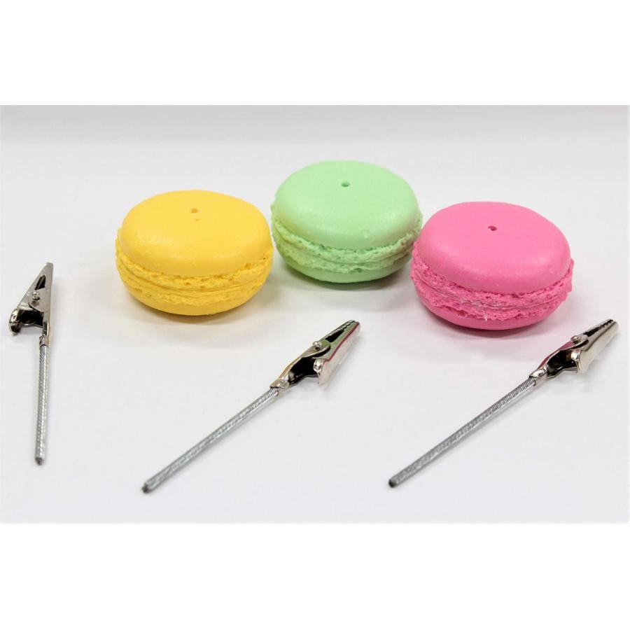 マカロンのメモクリップ　3色セット（イエロー・グリーン・ピンク）　食品サンプル　i-586 |  | 02