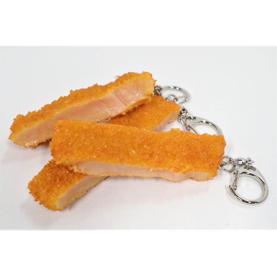 実物大　「勝つカツ勝つ」トンカツキーホルダー　間3切れセット(3号4号5号)　食品サンプル　必勝祈願　合格祈願　プレゼント | 