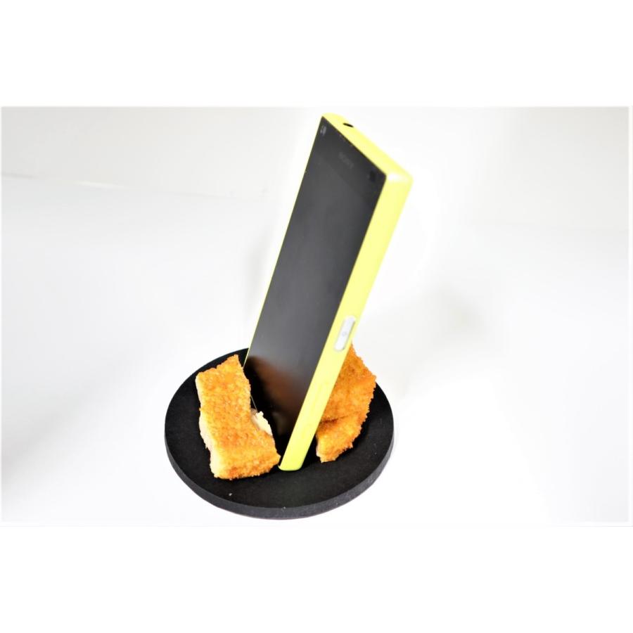 食品サンプル スマホスタンド 勝つカツ勝つとんかつスタンド : 食品