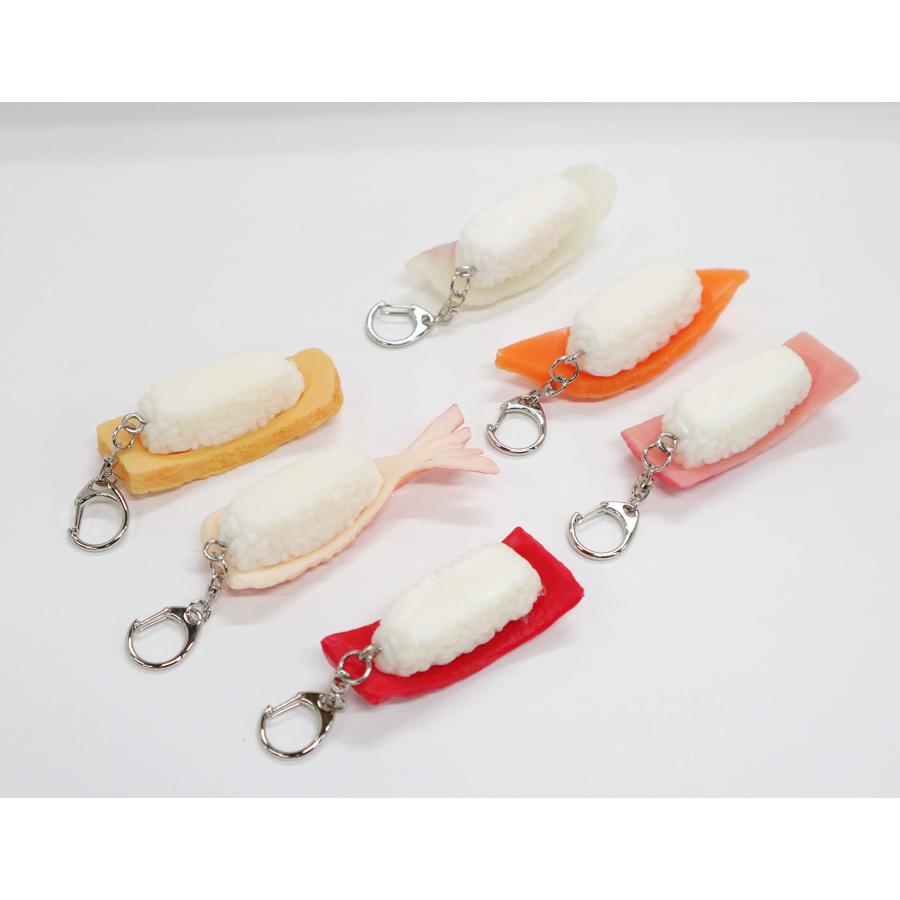 食品サンプル 寿司 キーホルダー6個セット 京都 (玉子・海老・鮪・中とろ・鮭・鯛) |  | 01