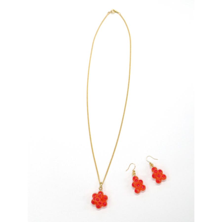 食品サンプル つぶつぶシリーズ ネックレス・ピアスセット ゴールド（イクラ） |  | 01