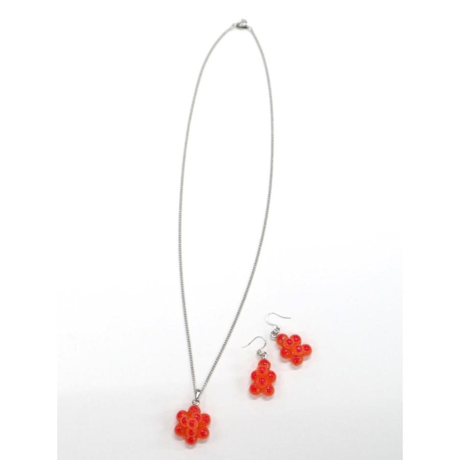 食品サンプル つぶつぶシリーズ ネックレス・ピアスセット シルバー（イクラ） |  | 01