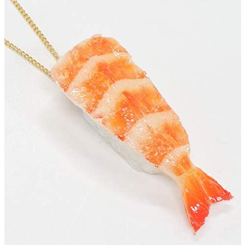 ネックレス（ゴールド） 食品サンプル ミニチュア寿司（海老） | 