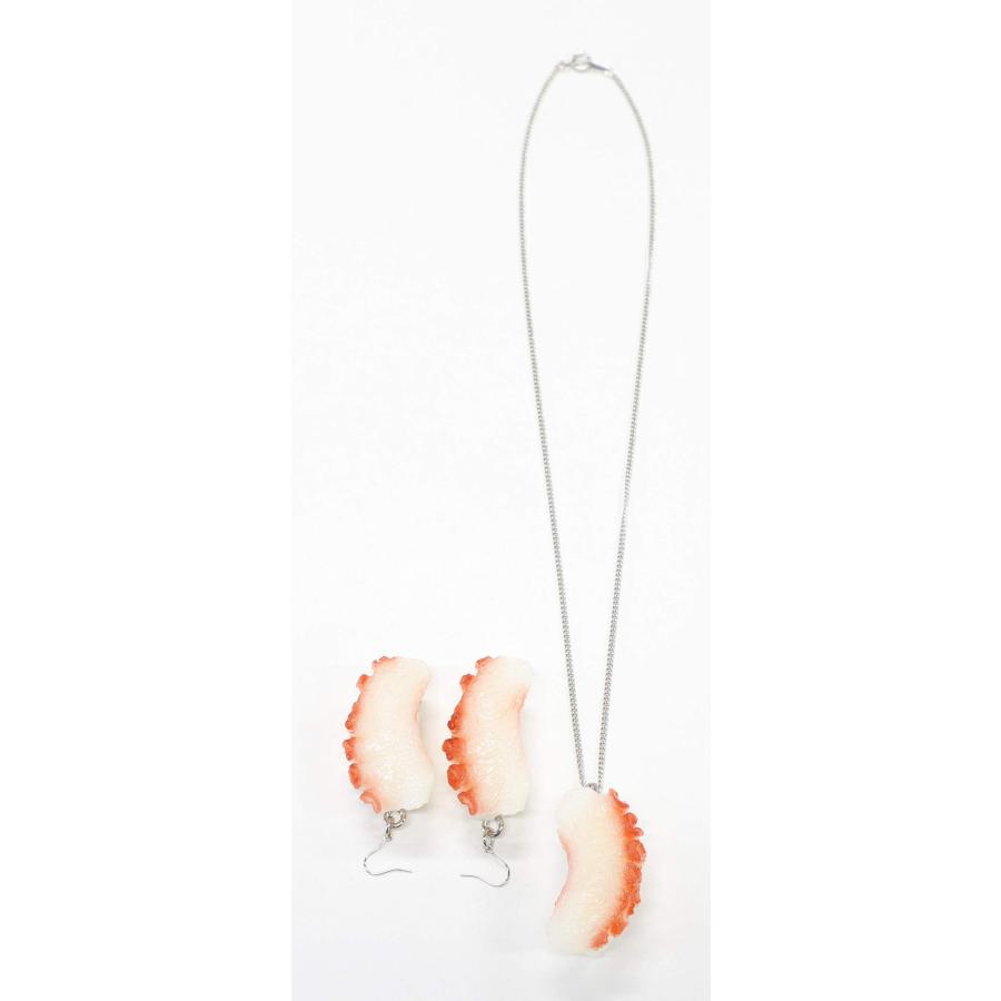 食品サンプル ネックレス・ピアスセット（シルバー） ミニチュア寿司（たこ） |  | 01