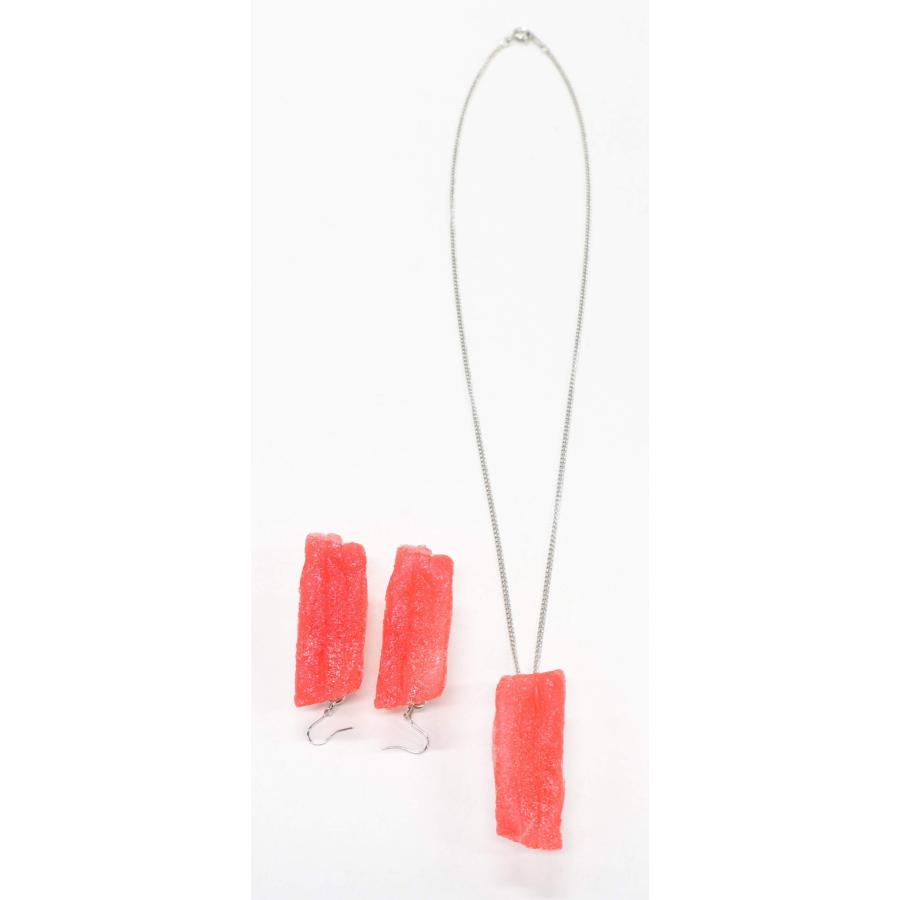 食品サンプル ネックレス・ピアスセット（シルバー） ミニチュア寿司（まぐろ） |  | 01