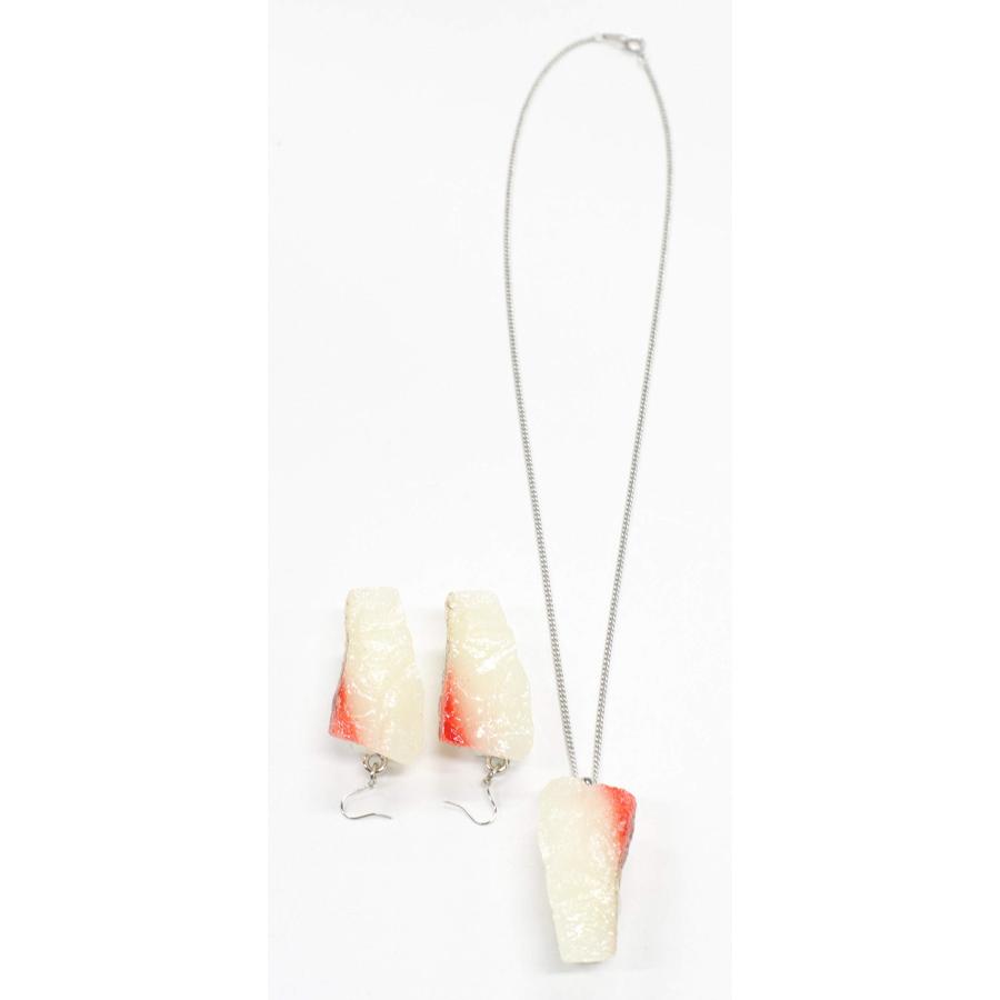 食品サンプル ネックレス・ピアスセット（シルバー） ミニチュア寿司（はまち） |  | 01