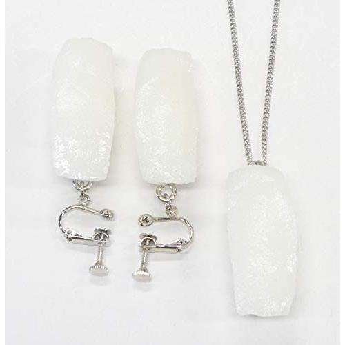 食品サンプル ネックレス・イヤリングセット（シルバー） ミニチュア寿司（いか） | 