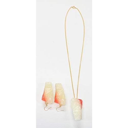 食品サンプル ネックレス・ピアスセット（ゴールド） ミニチュア寿司（はまち） |  | 01