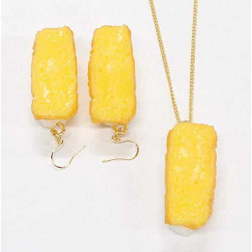 食品サンプル ネックレス・ピアスセット（ゴールド） ミニチュア寿司（玉子） | 