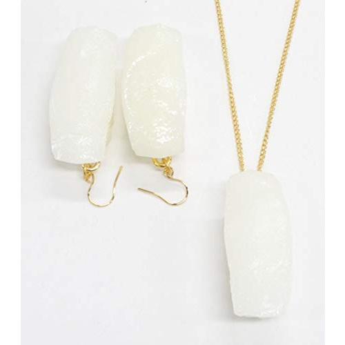 食品サンプル ネックレス・ピアスセット（ゴールド） ミニチュア寿司（いか） | 