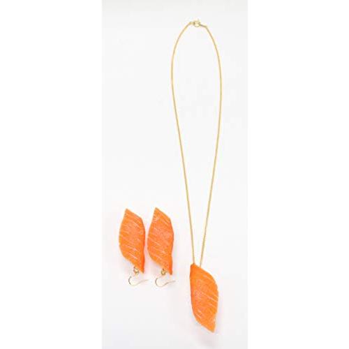 食品サンプル ネックレス・ピアスセット（ゴールド） ミニチュア寿司（サーモン） |  | 01