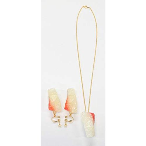 食品サンプル ネックレス・イヤリングセット（ゴールド） ミニチュア寿司（はまち） |  | 01