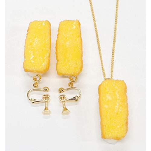 食品サンプル ネックレス・イヤリングセット（ゴールド） ミニチュア寿司（玉子） | 