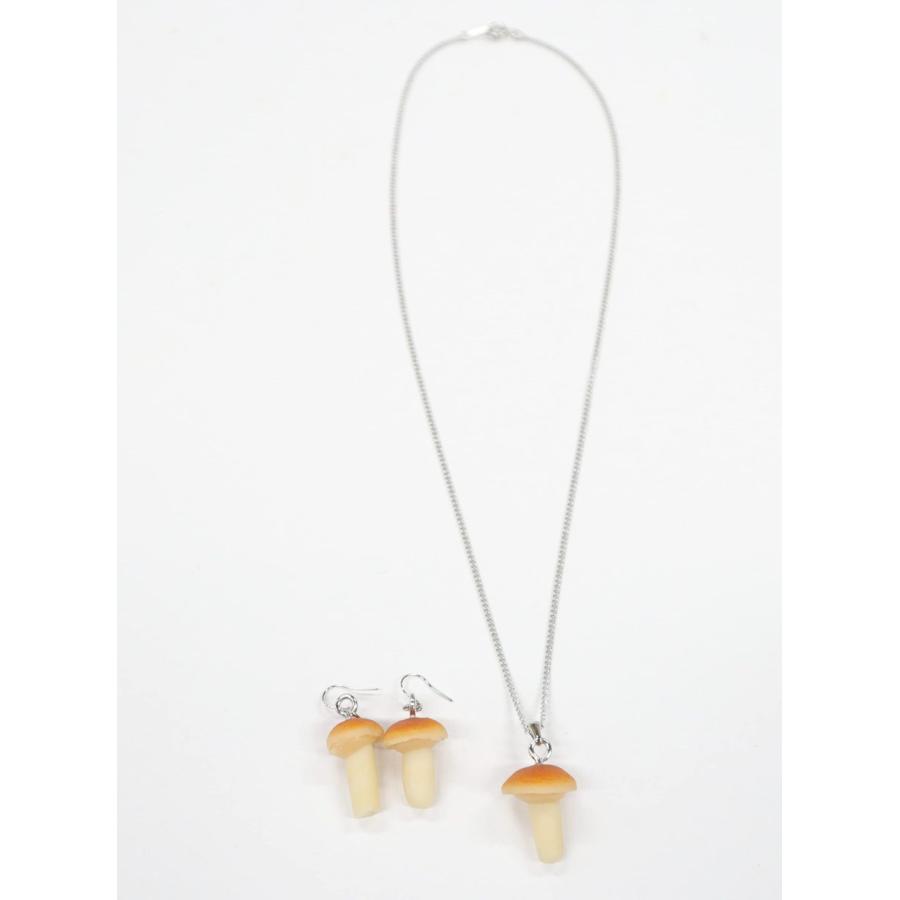 食品サンプル　なめ子ちゃん　ネックレス・ピアスセット（シルバー）　 なめこ　きのこ |  | 01