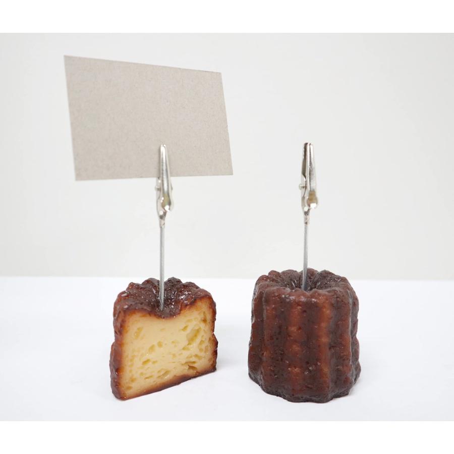 食品サンプル メモクリップ カヌレ（丸） メモスタンド カード立て